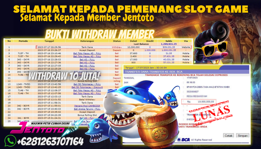 Bukti JP Slot Pragmatic Play Jentoto - Gatot Kaca