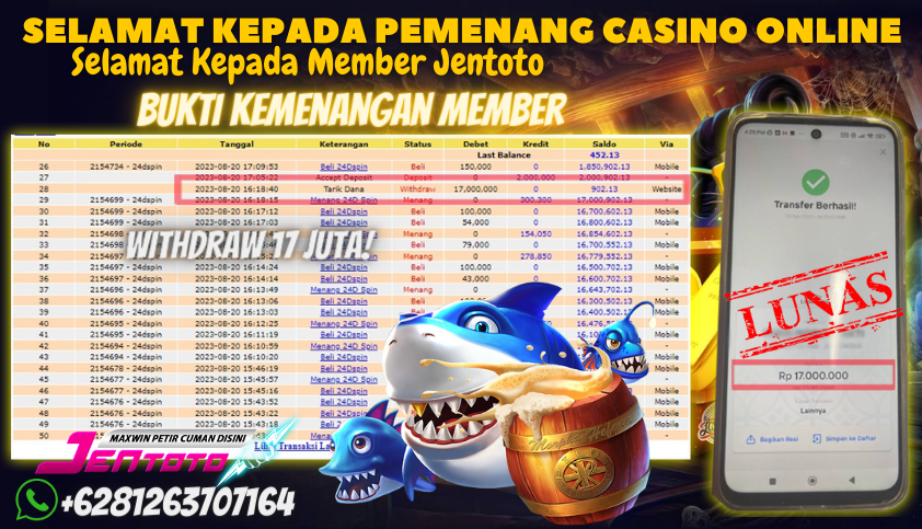 Bukti JP Live Casino - 24D Spin